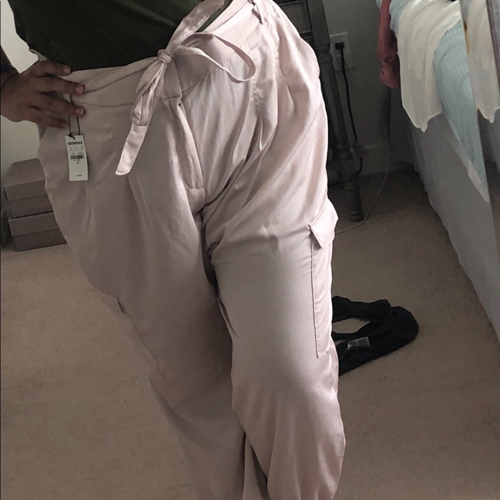 Paper bag high waisted pants